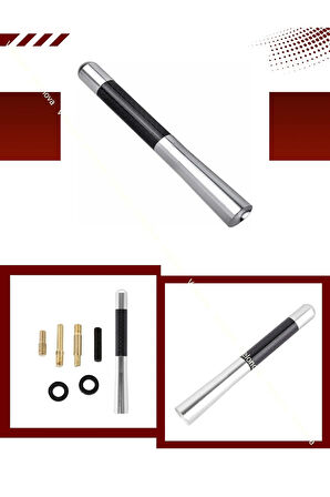 KİA MODELLERİ Uyumlu Alüminyum Karbon Fiber Oto Araç Anten Çubuğu Gri