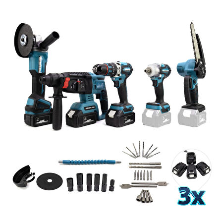 CHELİKBEİ Beşli Set MK350 (Budama testeresi 13mm Ç.MANDREN+S.SIKMA+Ş.SPRAL+Ş.HİLTİ) 