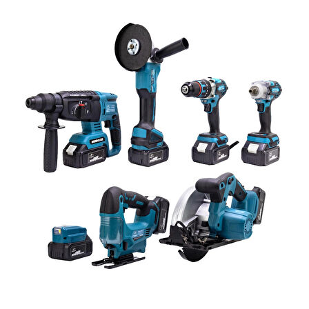 CHELİKBEİ YEDİLİ SET (POWERBANK&LED+ Ş.Hilti+Ş.spral+S.Sıkma+13mm Ç.Mandren+Ş.Dekupaj+Sunta Kesme) 
