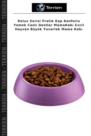 Delux Serisi Pratik Kap Konforlu Yemek Canlı Dostlar MamaKabı Evcil Hayvan Büyük Yuvarlak Mama Kabı