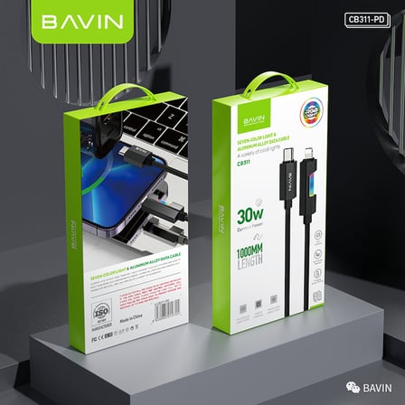 Ledli 30W Destekli Iphone Samsung Xiaomi Oppo Uyumlu Type C To Type C Hızlı Şarj Kablosu 
