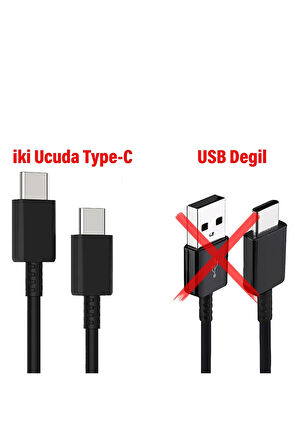 Samsung A33 A34 A35 A53 A54 A55 Type-C den Type-C ye 2 metre Uzun Şarj Kablosu 25W 2M