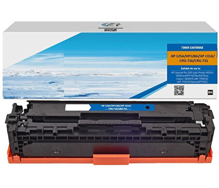 HP CB540A, CE320A, CF210X ve CANON CRG-716, CRG-731 Siyah (2.2K) Siyah Uyumlu Toner