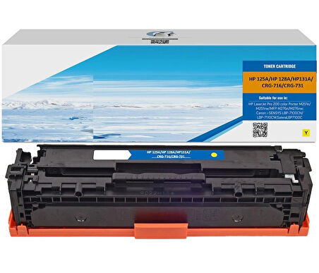 HP CB542A, CE322A, CF212A ve CANON CRG-716, CRG-731 Sarı (1,4K) UYUMLU SARI TONER