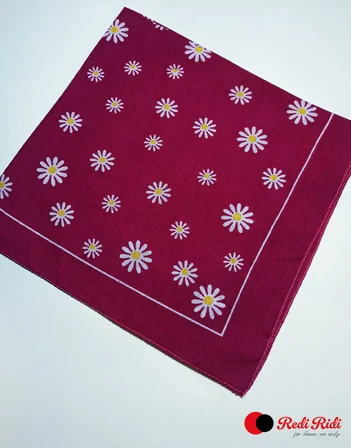 CafBaf Kare Bandana Papatya