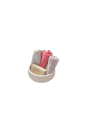 Sanatsal Mermer Desenli Beton Banyo Aksesuar Seti (5 Parça)