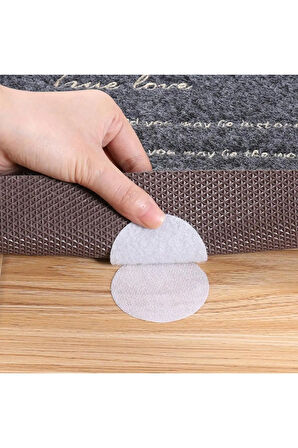 10 takım 5 cm Halı Kilim Koltuk Örtüsü Sabitleyici Kaydırmaz Cırt Yıkanabilir Yapışkanlı Ped Beyaz