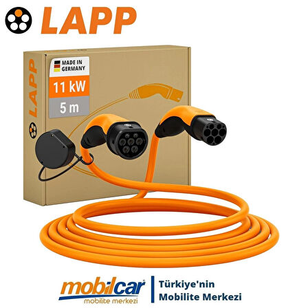 LAPP Helix® Mobilcar Elektrikli Araç Kablosu 5 Metre 22KW 32A Tip2 Şarj Tüm Araçlara Uyumlu