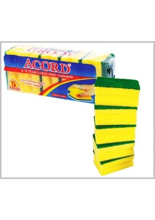 Acord Oluklu Bulaşık Süngeri 5'li