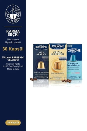 Caffè Borbone Arabica Superiore Decaf 30'lu Kapsül Kahve – Nespresso Uyumlu, Keşif Avantaj Paketi