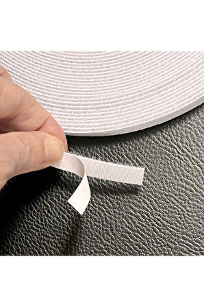 1 Cm x 25 M Beyaz Cırt Bant Şerit, Arkası Güçlü Yapışkanlı (25 m halka ve 25 m karca birlikte)