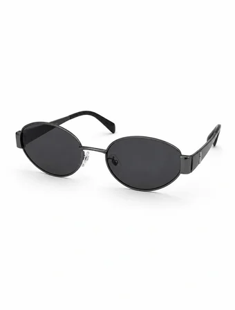 Brooks CBS2087 Güneş Gözlüğü Gri Metal Çerçeve Oval Füme Cam 56 mm