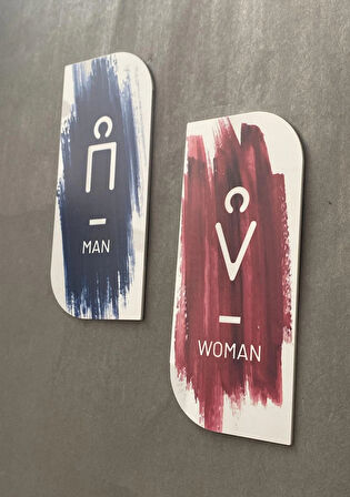 Colour Brush Serisi Kadın&Erkek WC Yönlendirme Levha Seti