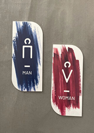 Colour Brush Serisi Kadın&Erkek WC Yönlendirme Levha Seti