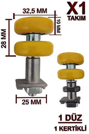 CAM BALKON TEKERİ SARI (1 TAKIM) 2 Adet Teker Gönderilir.