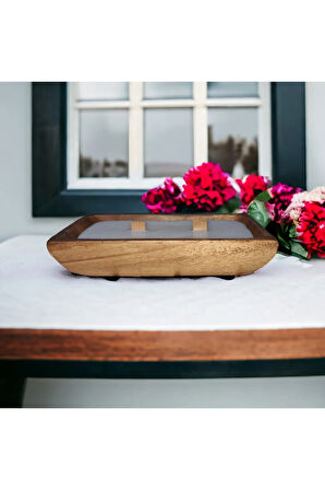 Ahşap Mumlukta Lavanta Kokulu %100 Doğal Soya Mum (18 cm)