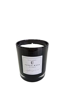 Sandal Kokulu Cam Bardakta %100 Doğal Kokulu Soya Wax Mum (7 cm)
