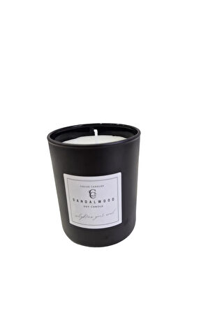 Sandal Kokulu Cam Bardakta %100 Doğal Kokulu Soya Wax Mum (7 cm)