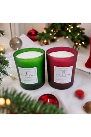 Sandal Kokulu Cam Bardakta %100 Doğal Kokulu Soya Wax Mum (7 cm- Özel Set)