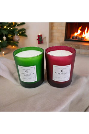 Sandal Kokulu Cam Bardakta %100 Doğal Kokulu Soya Wax Mum (7 cm- Özel Set)