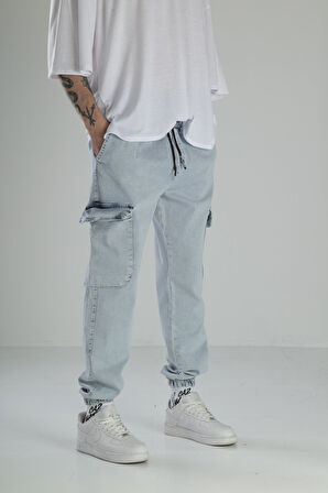Premium Kalite Buz Mavi Jogger Pantolon