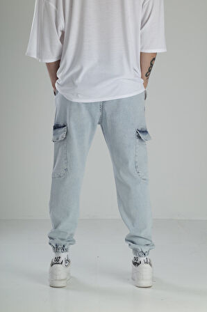 Premium Kalite Buz Mavi Jogger Pantolon