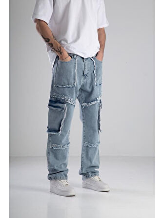 Premium Kalite Mavi Baggy Pantolon