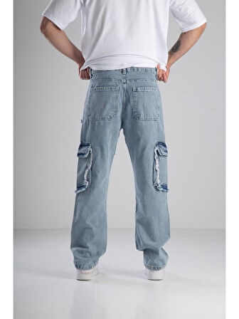 Premium Kalite Mavi Baggy Pantolon