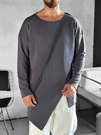 Asimetrik Gri Sweat