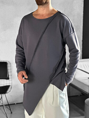 Asimetrik Gri Sweat