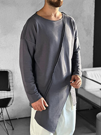 Asimetrik Gri Sweat