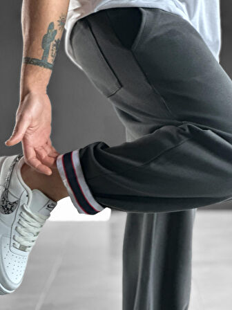 Paça Detaylı Füme Boyfriend Pantolon