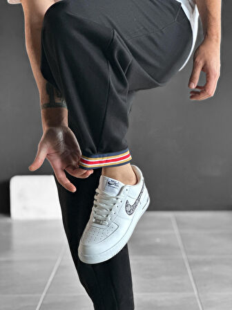 Paça Detaylı Siyah Boyfriend Pantolon