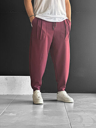 Cep Detaylı Bordo Baget Pantolon