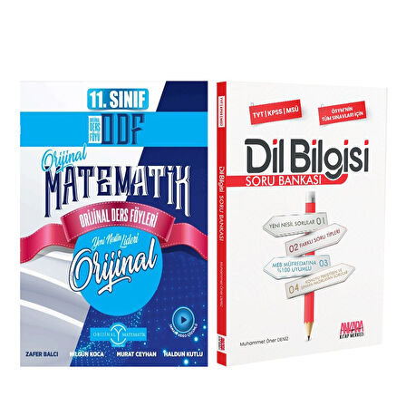 Orijinal Yayınları 11. Sınıf Matematik ODF KDT Seti ve AKM Dil Bilgisi Soru Bankası Seti 2 Kitap