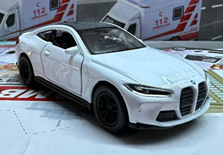 Oyuncak Metal Model Araba 1/36 Çek Bırak BMW M4 Beyaz
