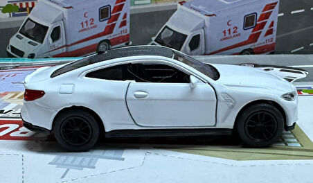 Oyuncak Metal Model Araba 1/36 Çek Bırak BMW M4 Beyaz
