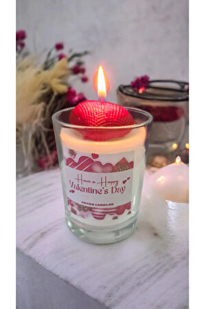 Sevgililer Gününe Özel Lavanta Kokulu %100 Doğal Soya Mum