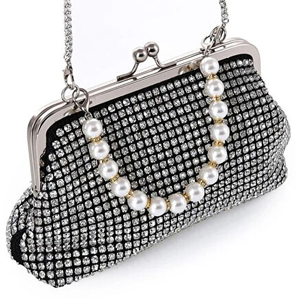 ÇÇS KADIN EL ÇANTASI SİYAH GÜMÜŞ C.CCS17214