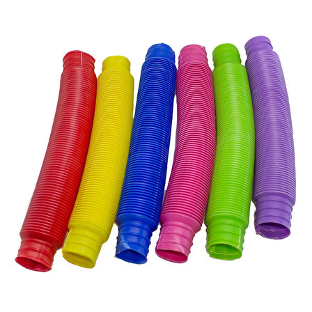 Oyuncak Sevimli Borular  Esnek Boru Pop Tubes 6'lı Set