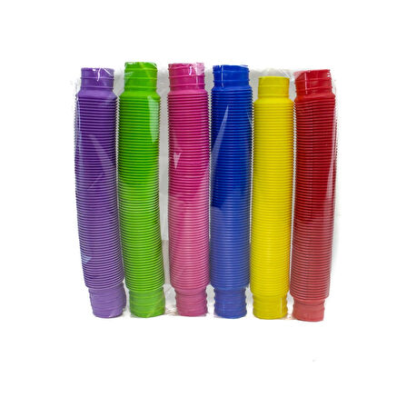 Oyuncak Sevimli Borular  Esnek Boru Pop Tubes 6'lı Set