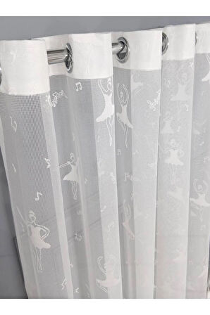 Çocuk Odası Balerin Rustik Tül Perdesi Kuşgözü Perde Rustik Tül Perde