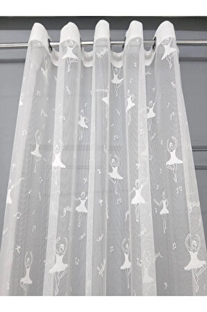 Çocuk Odası Balerin Rustik Tül Perdesi Kuşgözü Perde Rustik Tül Perde