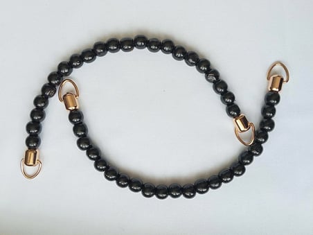 18 cm UÇLARI GOLD HALKALI SİYSH AHŞAP BONCUKLU  C MODEL ÇANTA SAPI-ÇİFTLİ