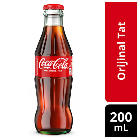 Coca Cola Kola Orijinal Tat Cam 200 Ml