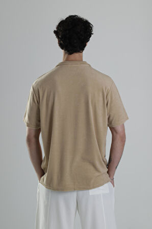 Yazlık Havlu Kumaş Bej T-Shirt