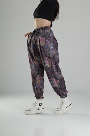 Çiçek Desenli Jogger Pantolon