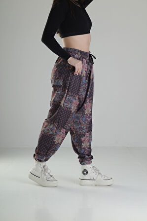 Çiçek Desenli Jogger Pantolon