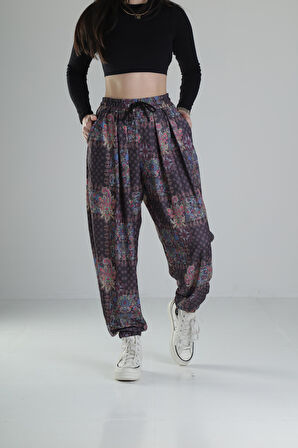 Çiçek Desenli Jogger Pantolon