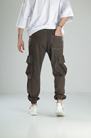 Premium Kalite Bakır Renk Kargo Cepli Jogger Pantolon